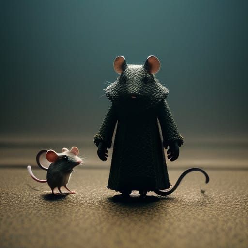 Cinematic Film Still of Mice in Dramatic Lighting