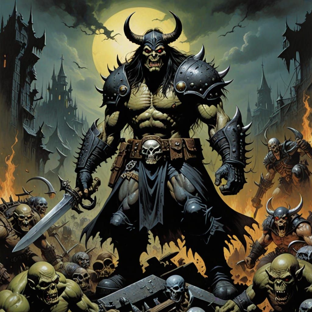 Grimdark Fantasy Art in the Style of Simon Bisley