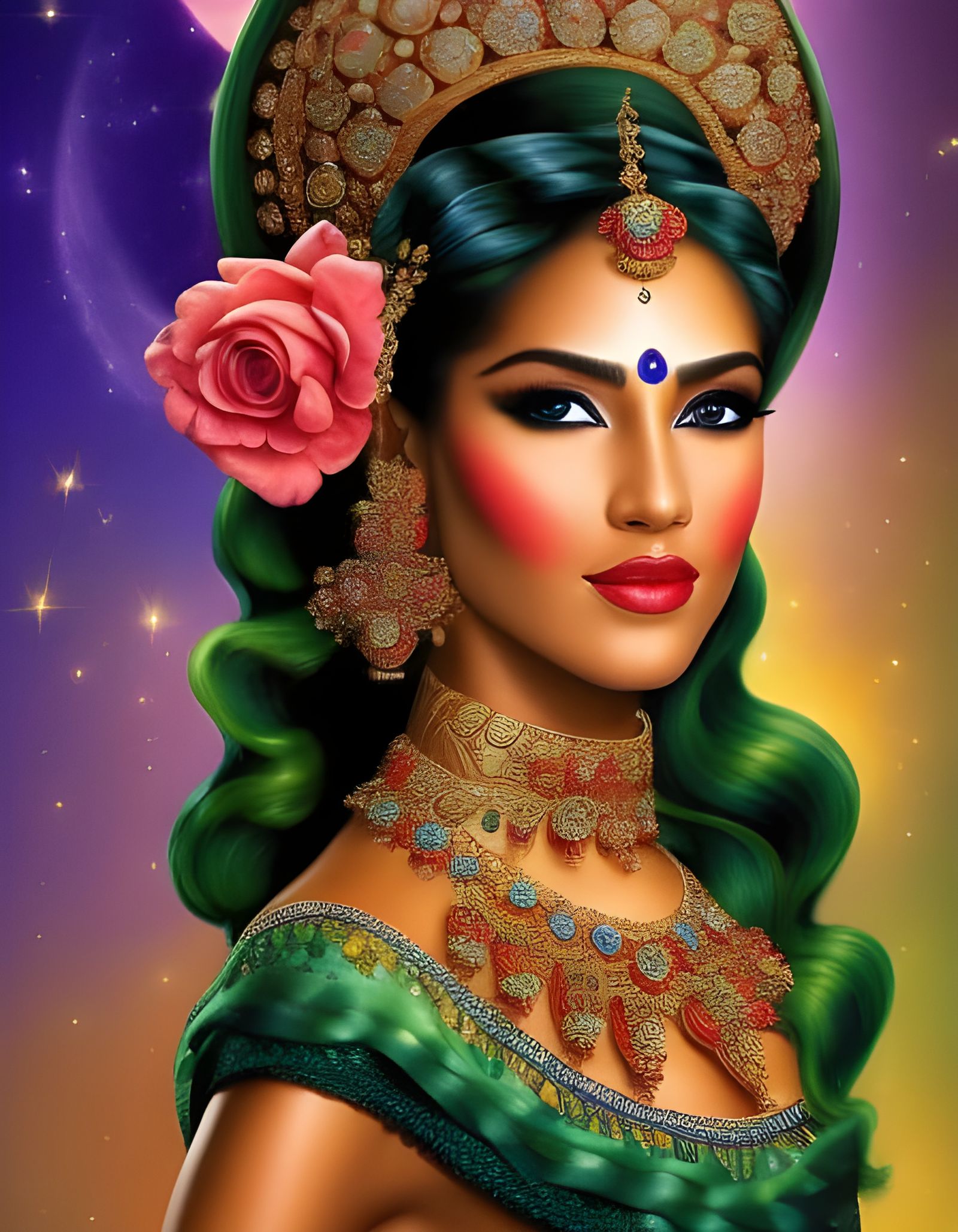 Cleopatra Portrait in Ancient Egypt, Digital Art