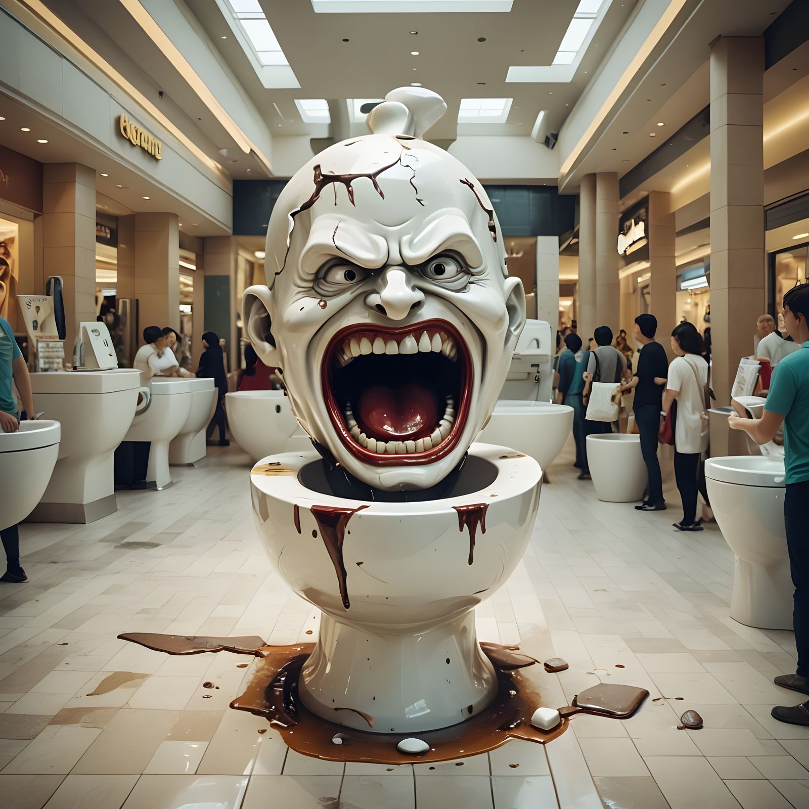 Giant Skibidi Toilet Attacks Shopping Mall
