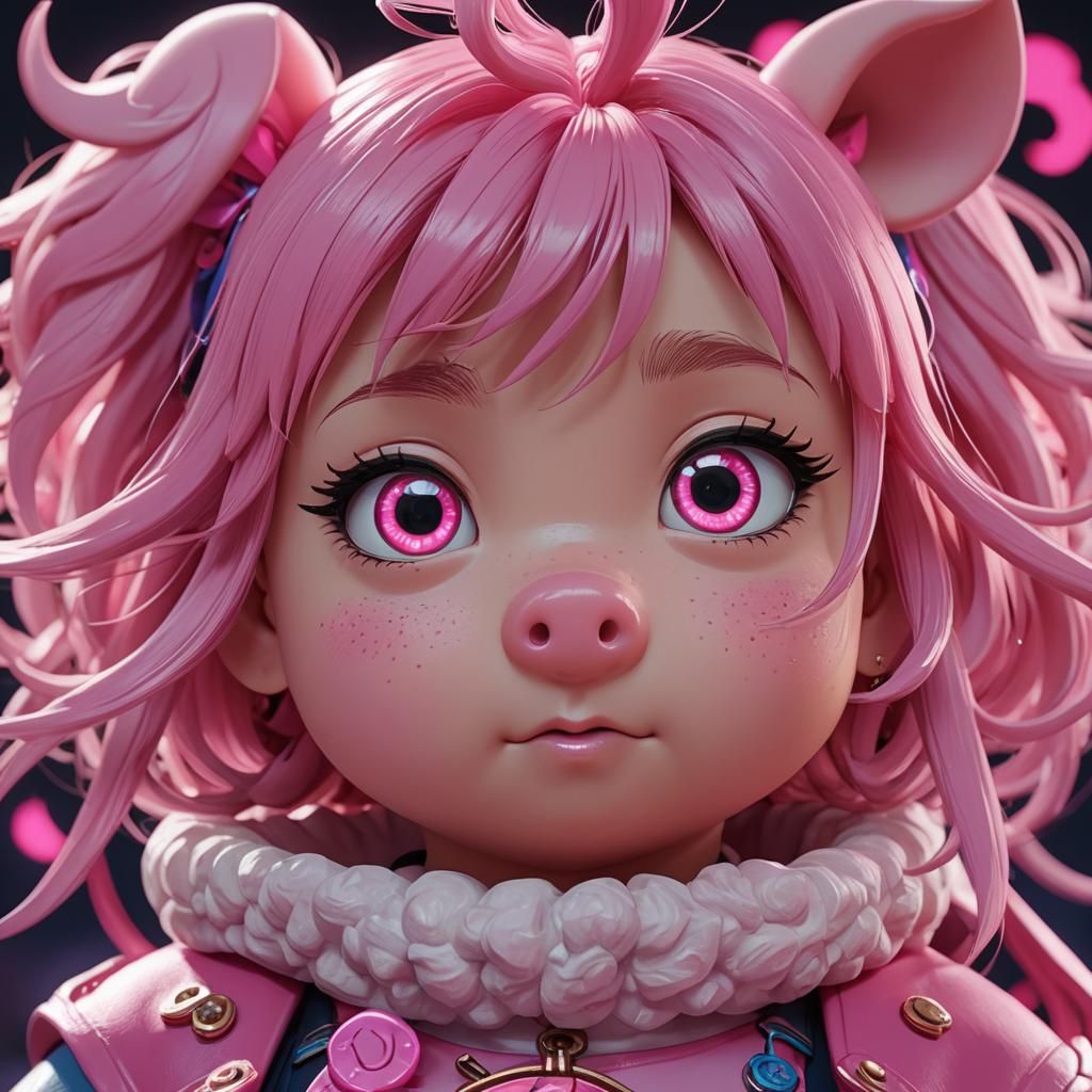 Pepa Pig as Anime Killer in 3D