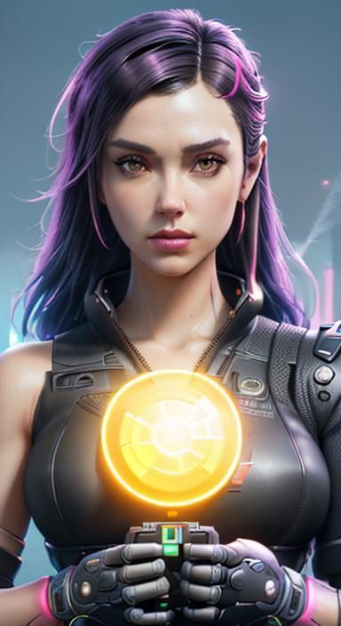 Anime Girl Nintendo Switch in Cyberpunk Style