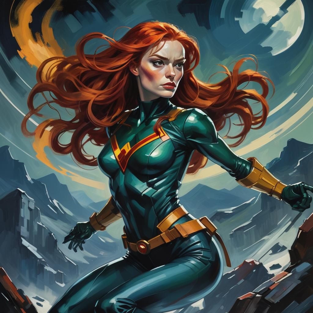 Jean Grey in Expressionist Style