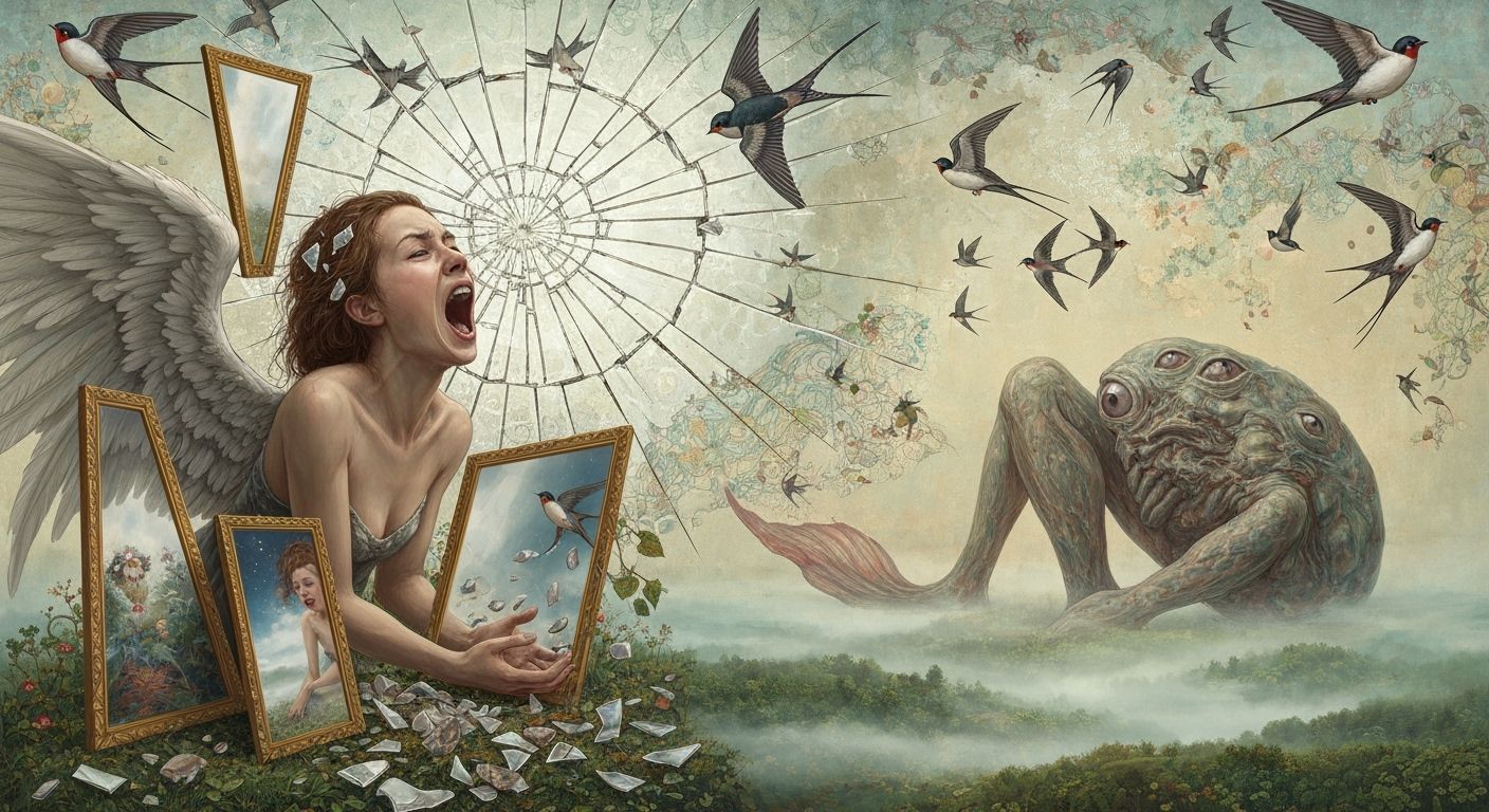 Angel of Memories Screaming Amidst Shattered Mirrors