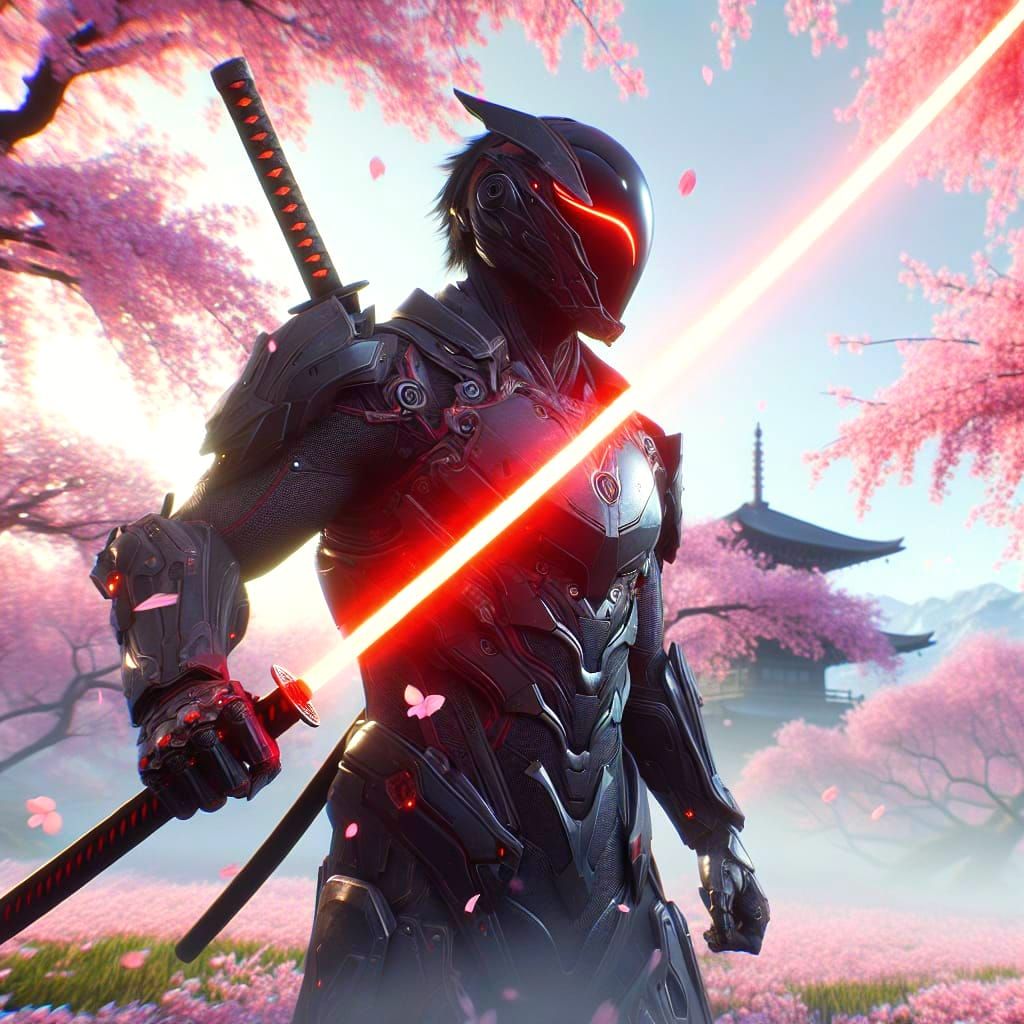 Futuristic Samurai in Ancient Japan: Cinematic 3D Render