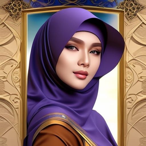 Beautiful Malay Girl in Hijab: Hyperrealistic Portrait