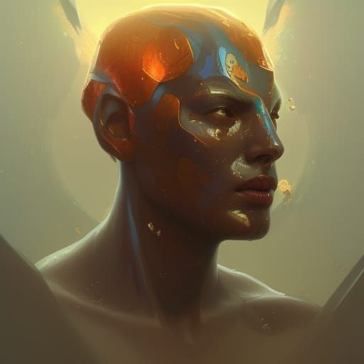 Detailed Portrait of Anunnaki in Art Nouveau Style