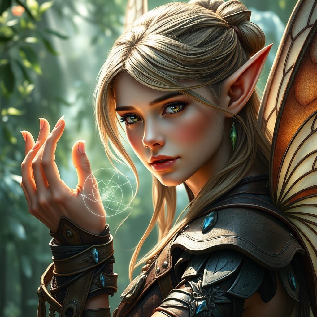 Ethereal Elf Maiden Unfolds Mystical Spell