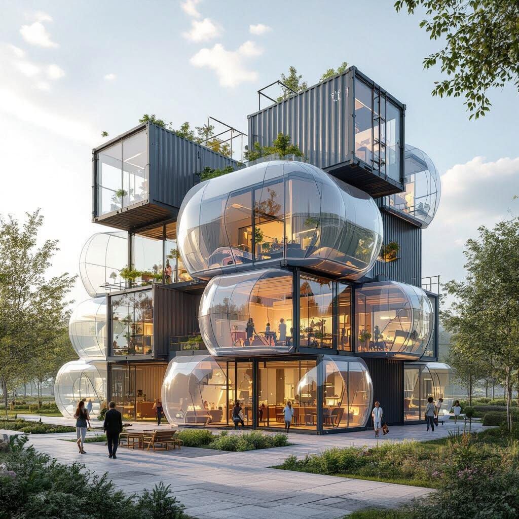 Futuristic Nomadic Hub: Inflatable Architecture Meets Shippi...