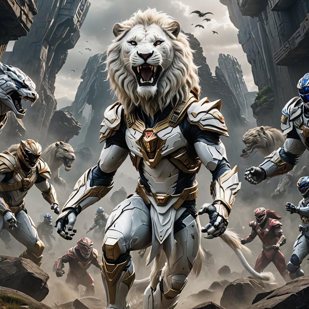 White Lion Power Ranger Digital Matte Painting