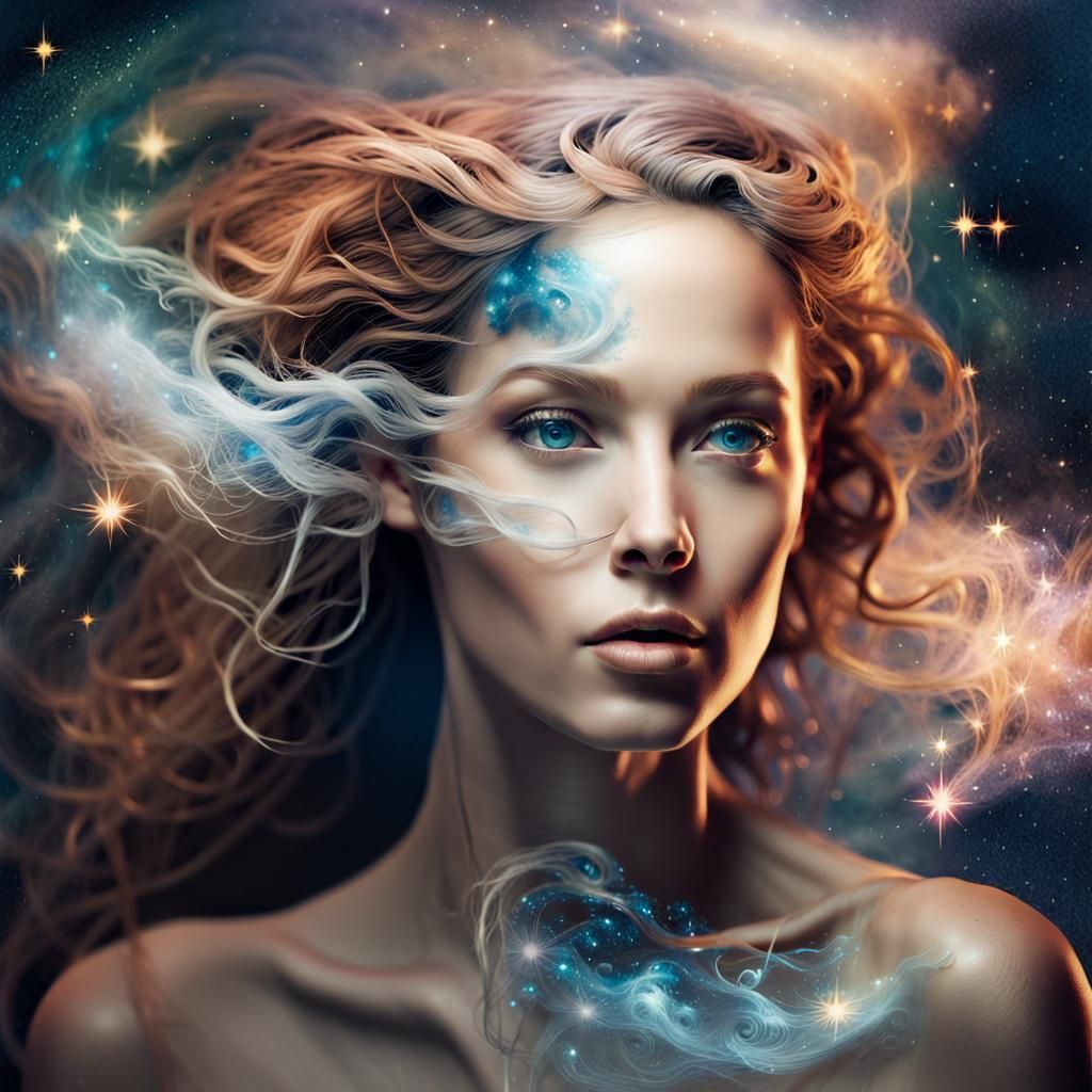 Surreal Double Exposure Portrait of a Woman