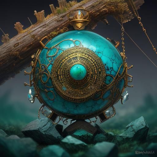 Ornate Metronome in Tundra: Hyper-Realistic Digital Art
