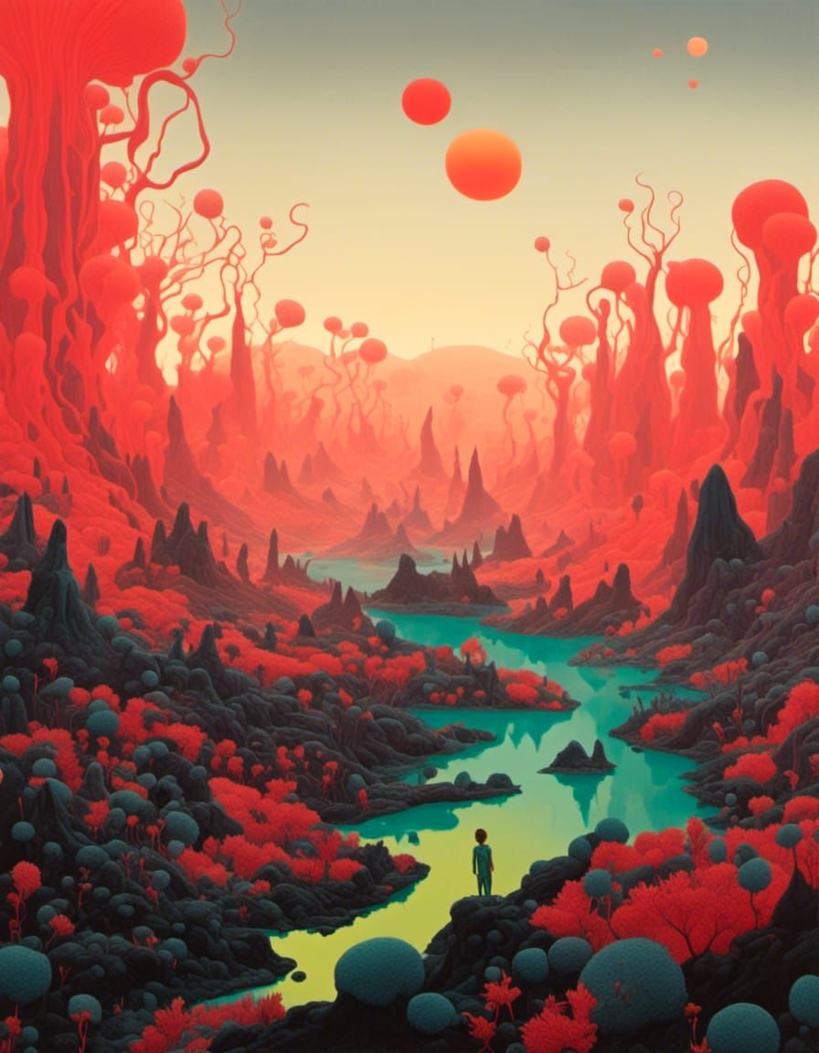 Mysterious Alien Landscape Illustration