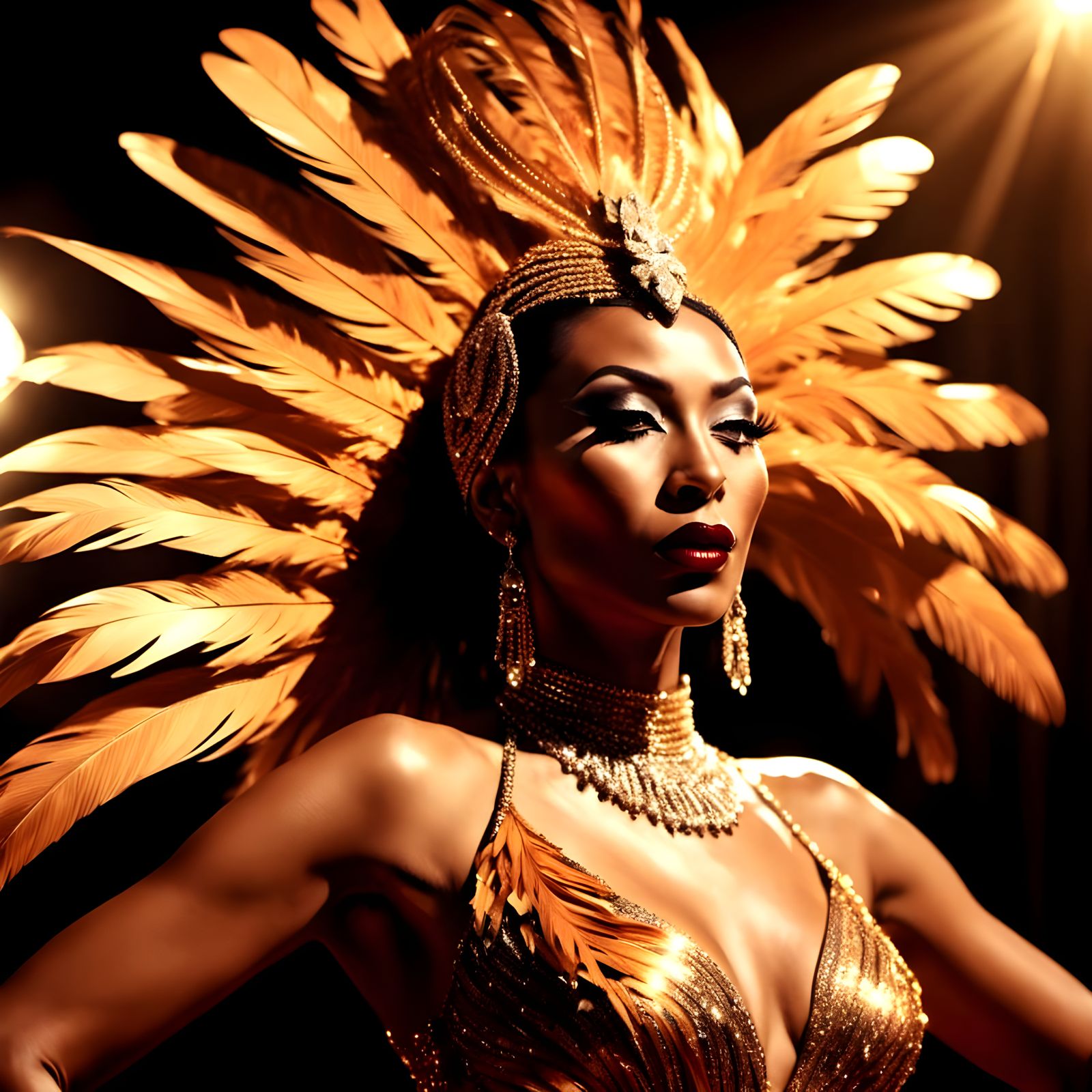 Showgirl in Tigerskin Costume