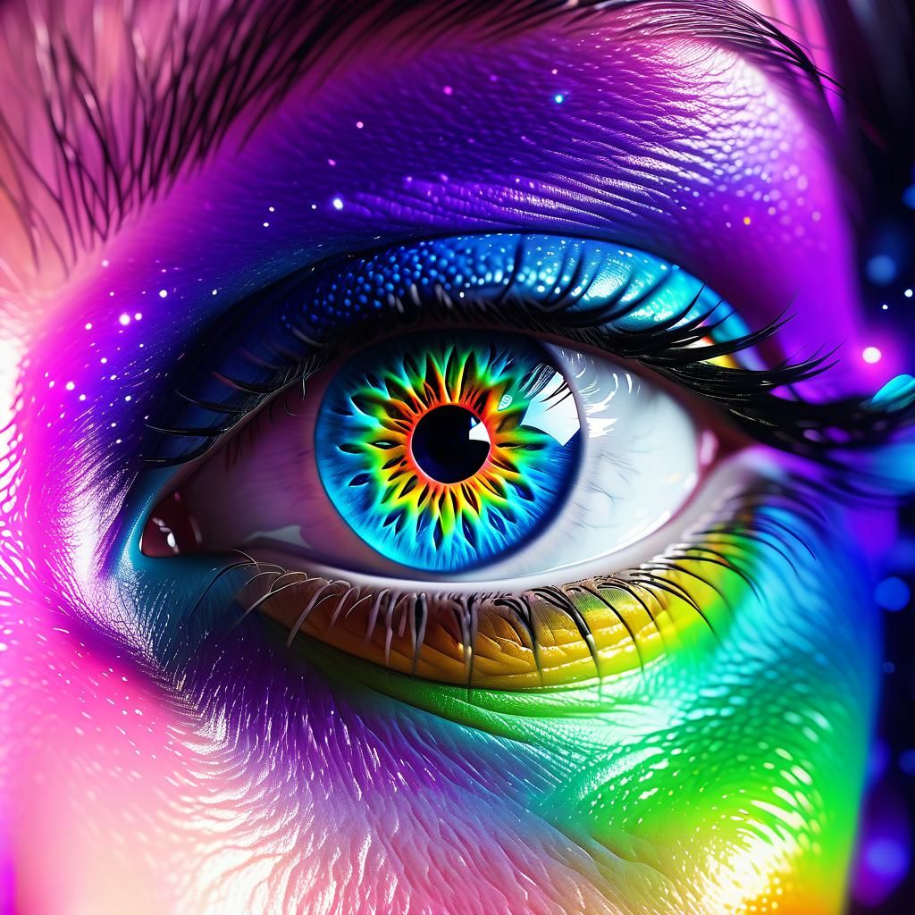 Cosmic Eye in Watercolor with Astral Aurora