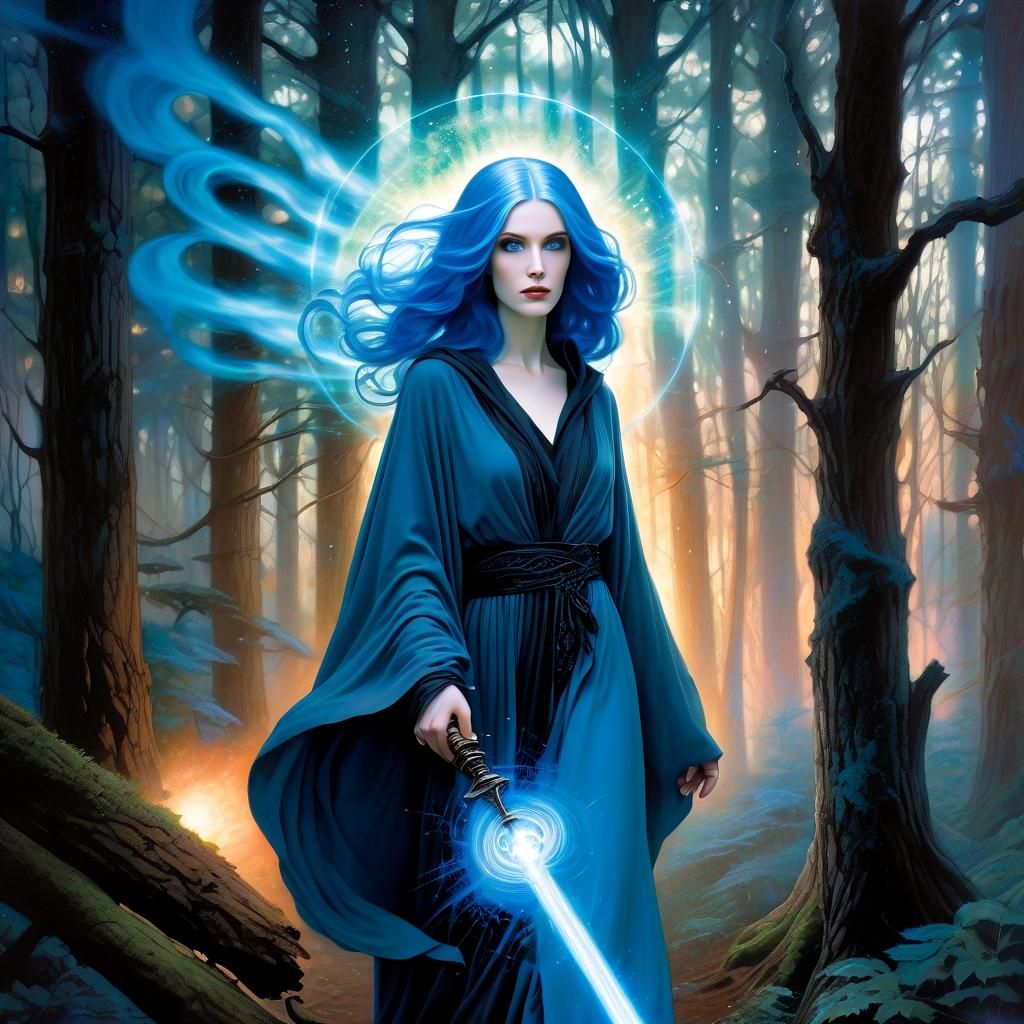 Plasma Blue Mystic in Surreal Fantasy Alcohol Ink