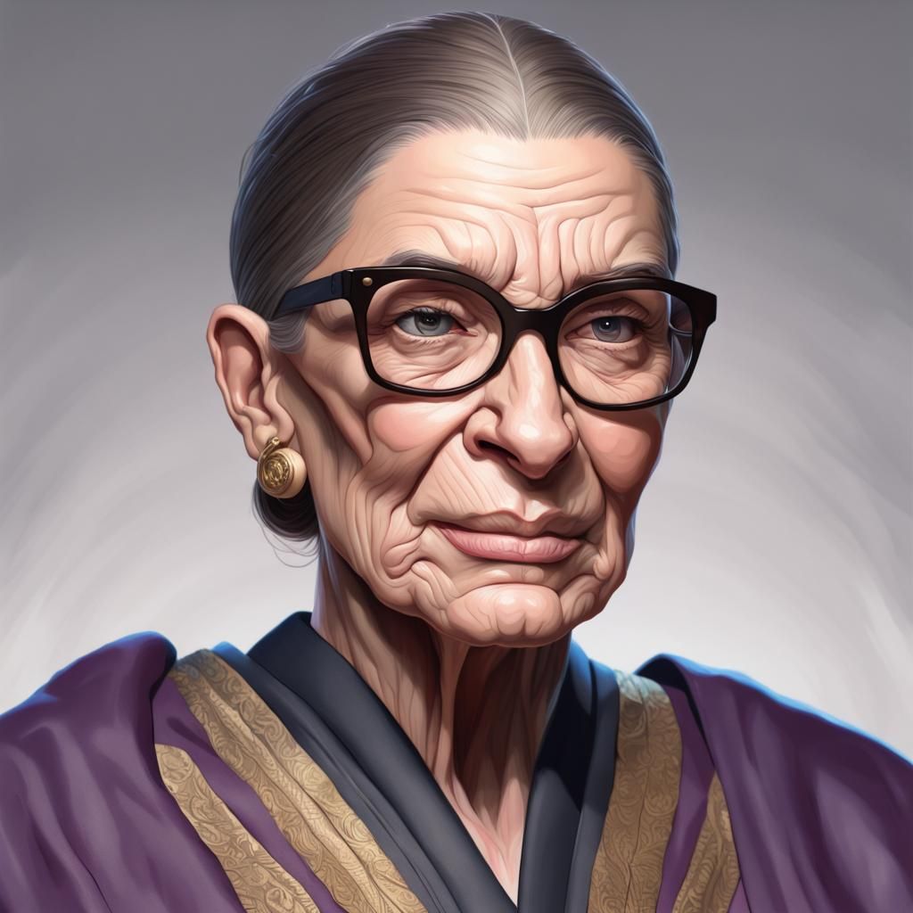 Hyper-Muscular Ruth Bader Ginsberg Portrait