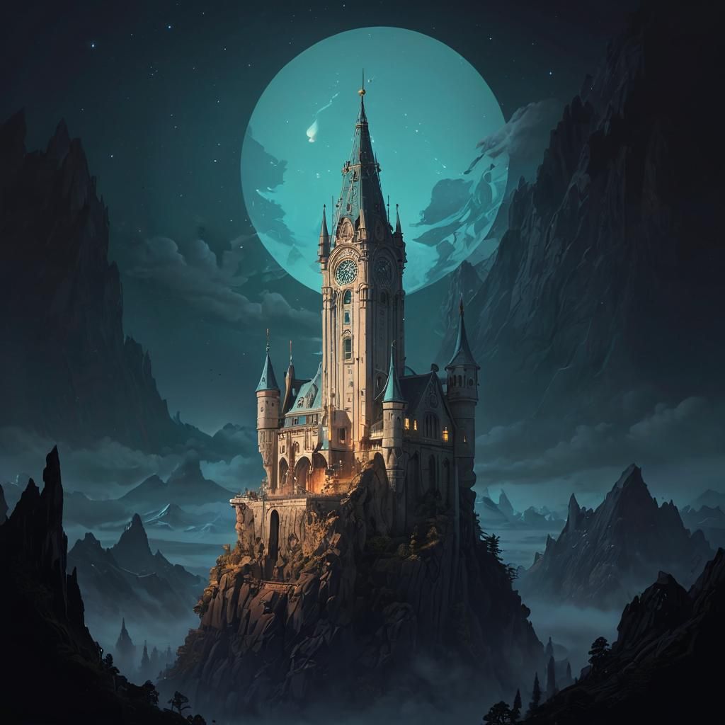 Majestic Eldritch Eyrie as 8-bit Doodle