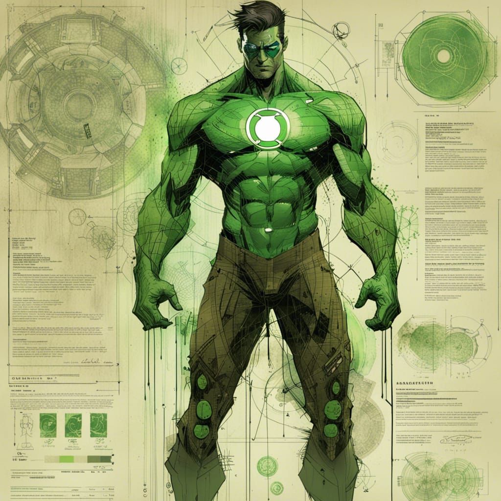 Green Lantern Blueprint Concept Art in Triadic Colors