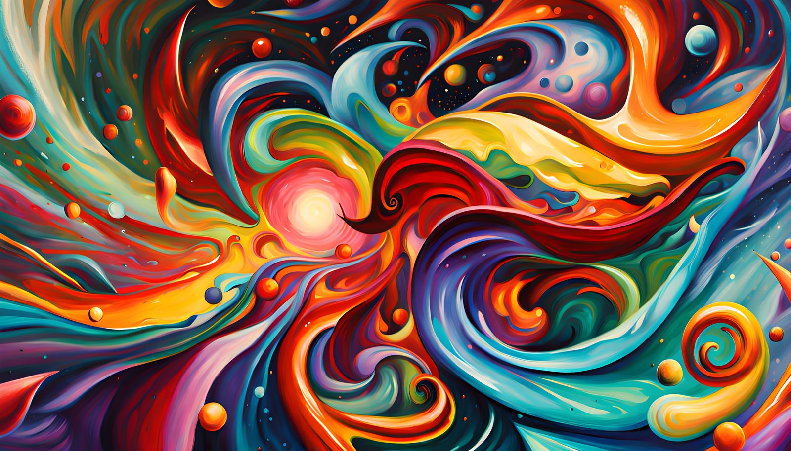 Surreal Cosmic Vortex in Iridescent Oil Painting Style