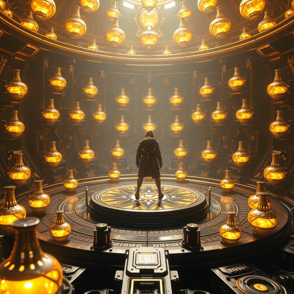 Celestial Navigator in Ethereal Glow