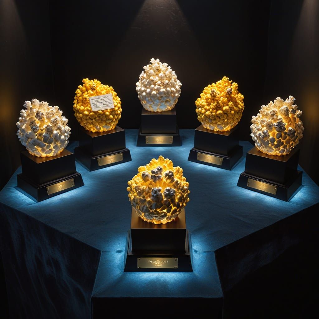 Surreal Popcorn Kernels Art Installation in Macro Photograph...