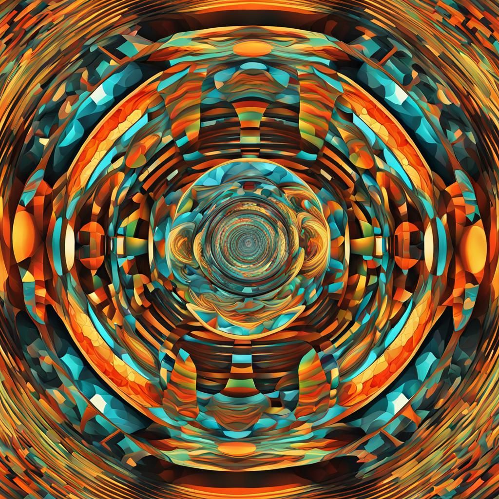 Psychedelic Abstract Art: Circles and Polygons in Illusion