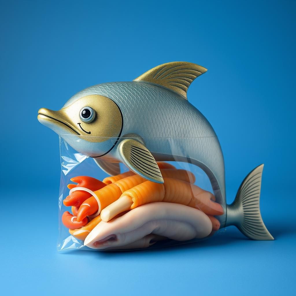 Dolphin Seafood Bag in Avant-Garde Style