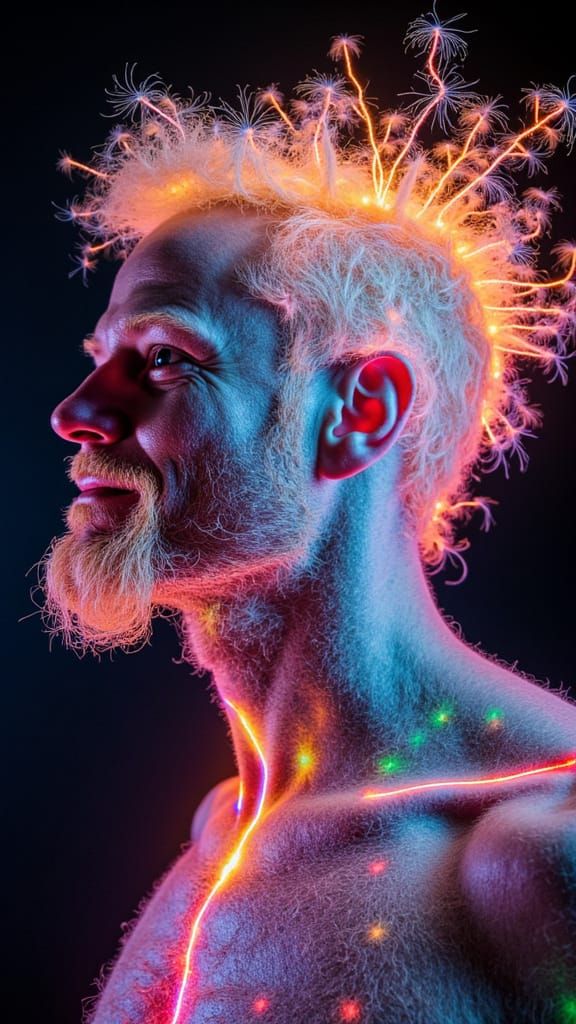 Fairy Punk X-Ray Art with Rainbow Lightning