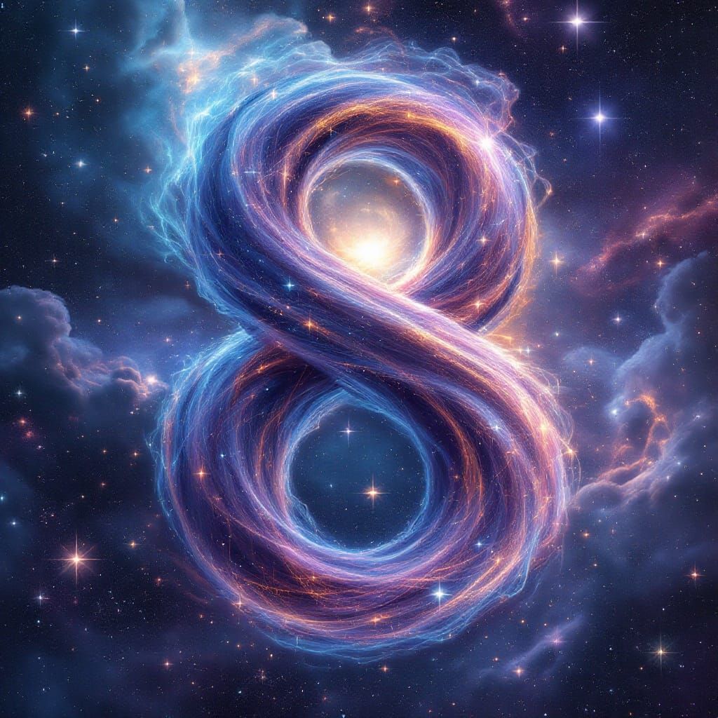 Cosmic Eight Galaxy in Vibrant Hues