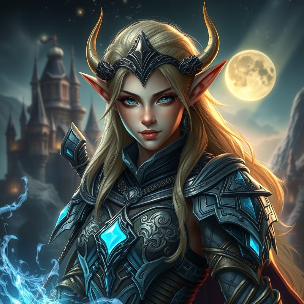 Ethereal Elf Warrior in Mystical Realm