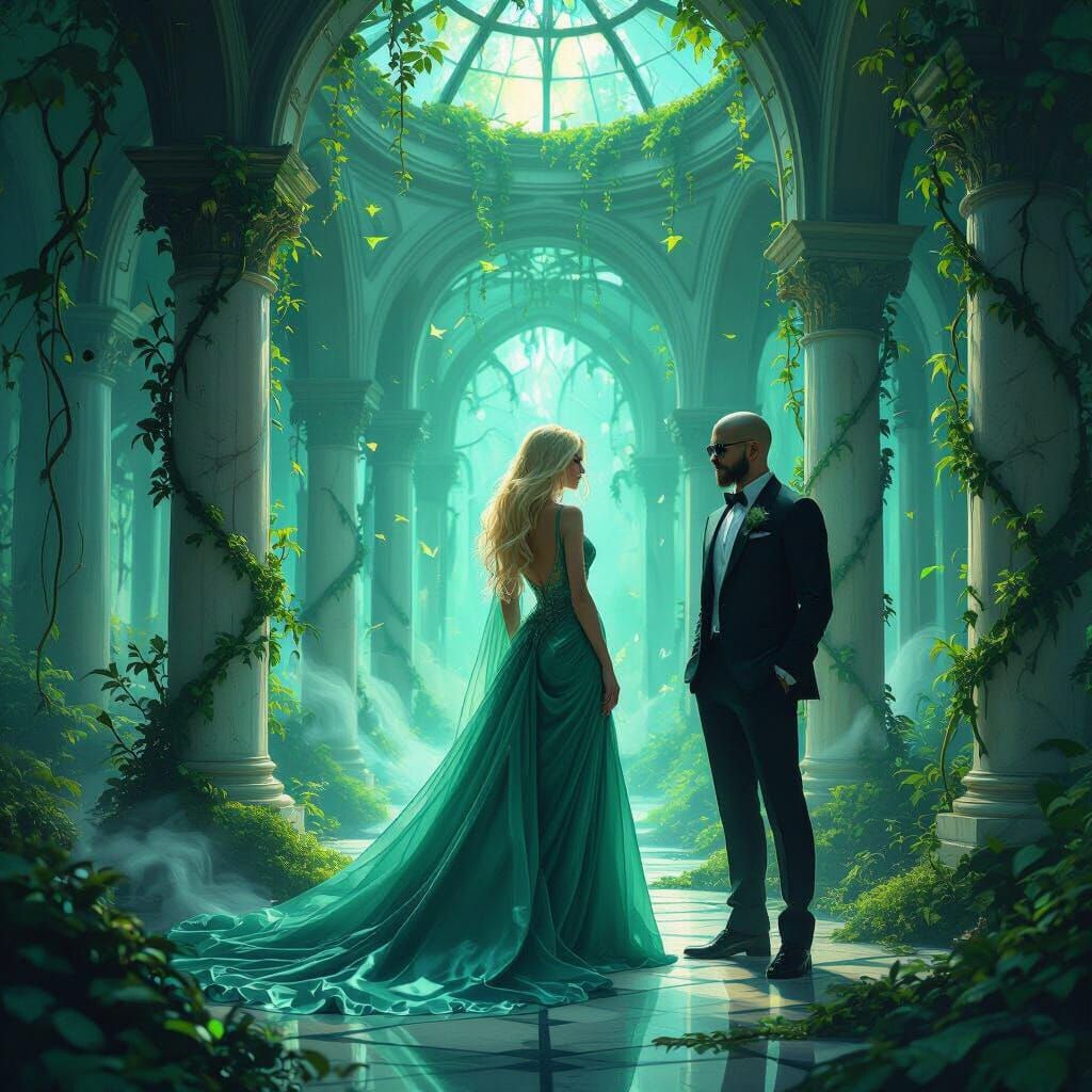 Ethereal Forest Cathedral in Jade Light