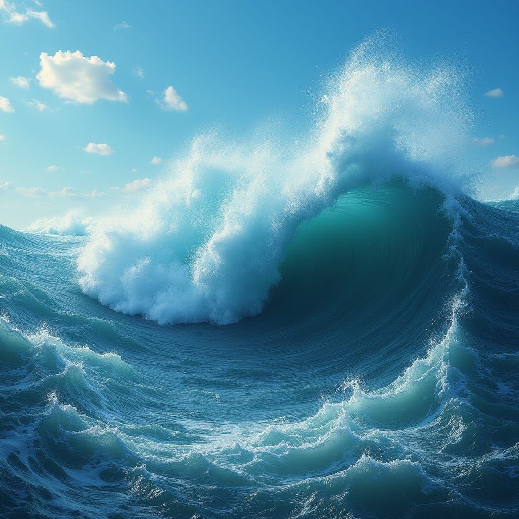Surreal Stormy Ocean in Meticulous Digital Matte Painting