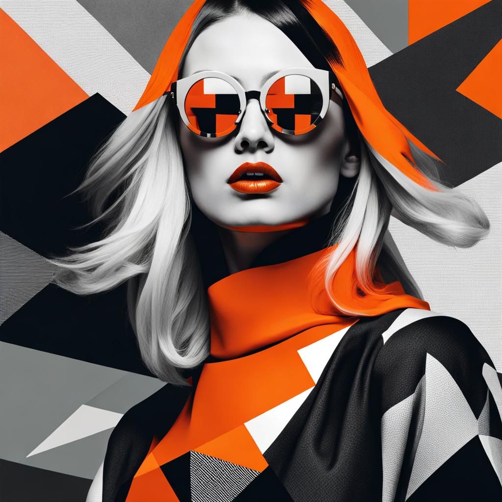 Dancing Woman Portrait in Dadaist Photomontage Style