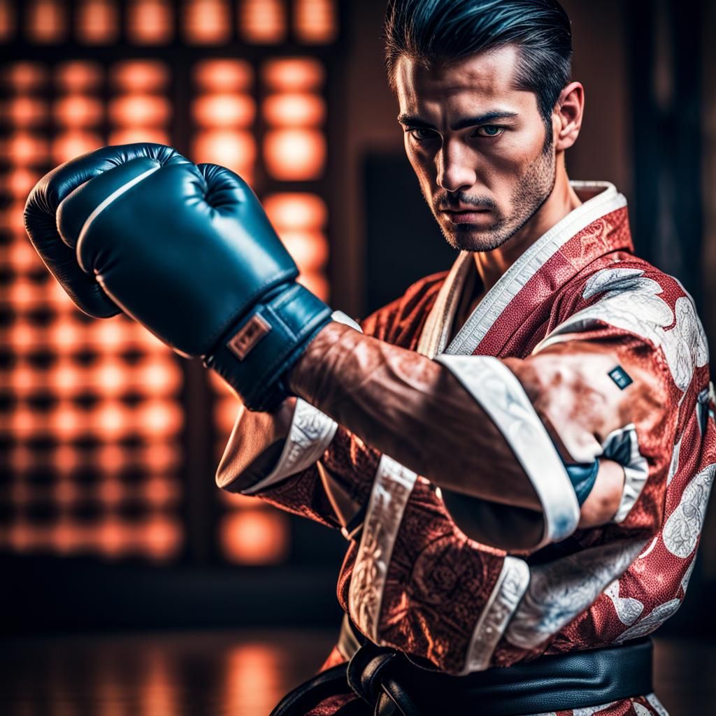 Portuguese Boxer in Kimono with Matrix Effect