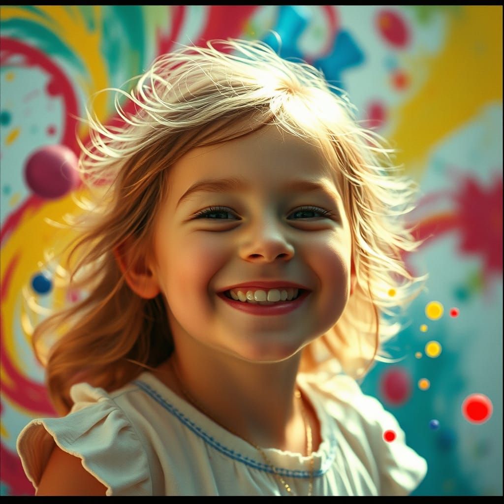 Girl Lost in Whimsical World of Art and Fantasy