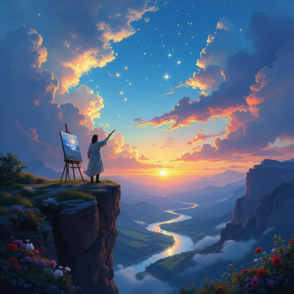 Magical Artist Paints Weather onto Sky