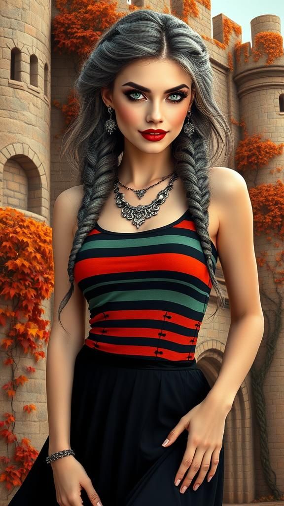 Most beautiful attractive Egyptian Gothic woman with pale sk...