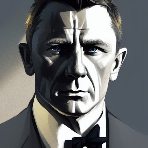 James Bond Portrait in Hyperdetailed Lighting