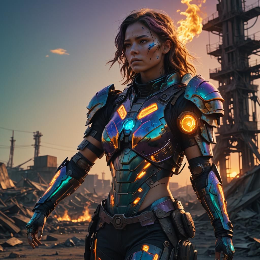 Nuclear Woman in Post-Apocalyptic Wasteland