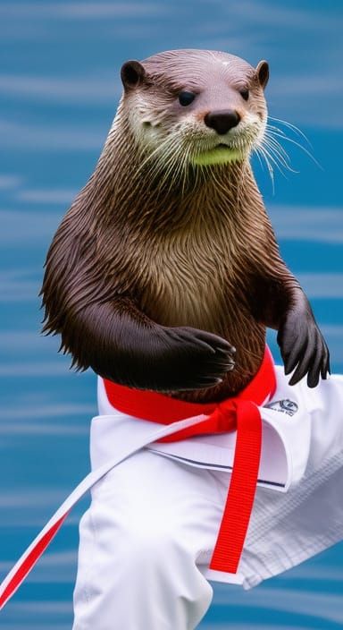 Karate Otter Conjuring Fire