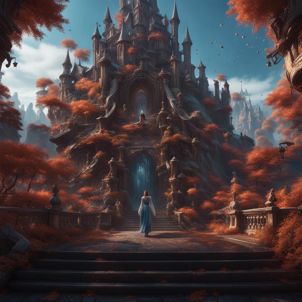 Fantastical Detailed Matte Painting in Deep Color