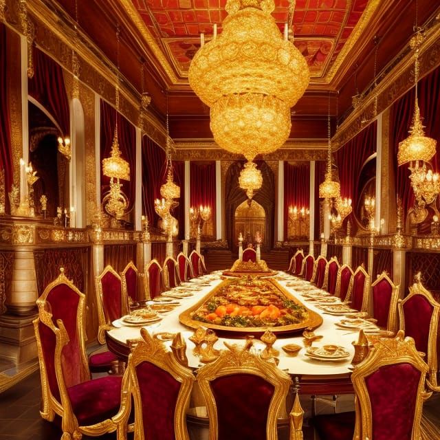 King's Thanksgiving Feast: Royal Dining Hall in Matte Painti...