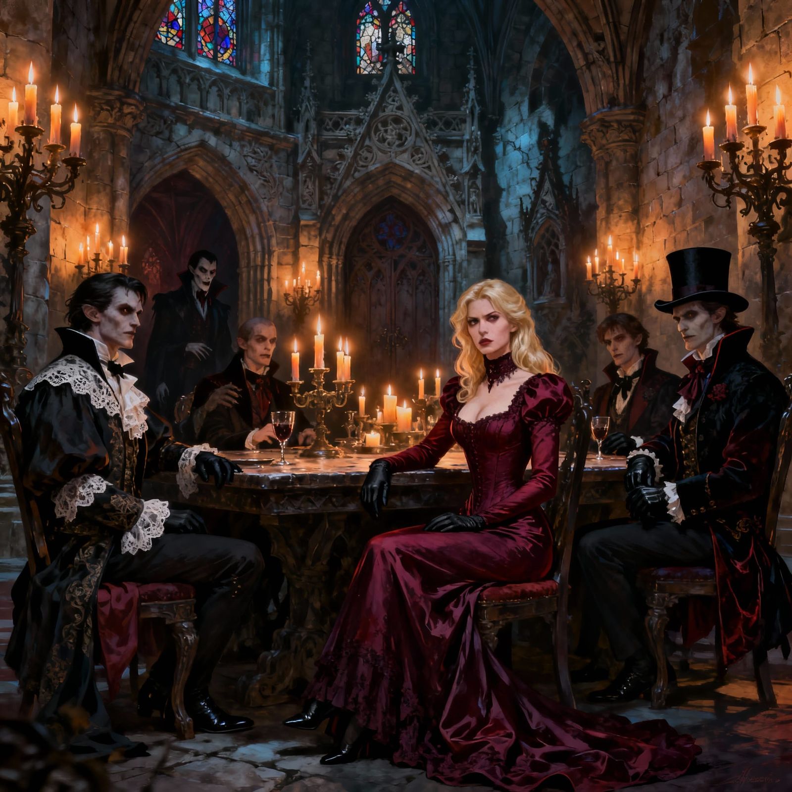 Gothic Castle Vampires in Belle Époque Style