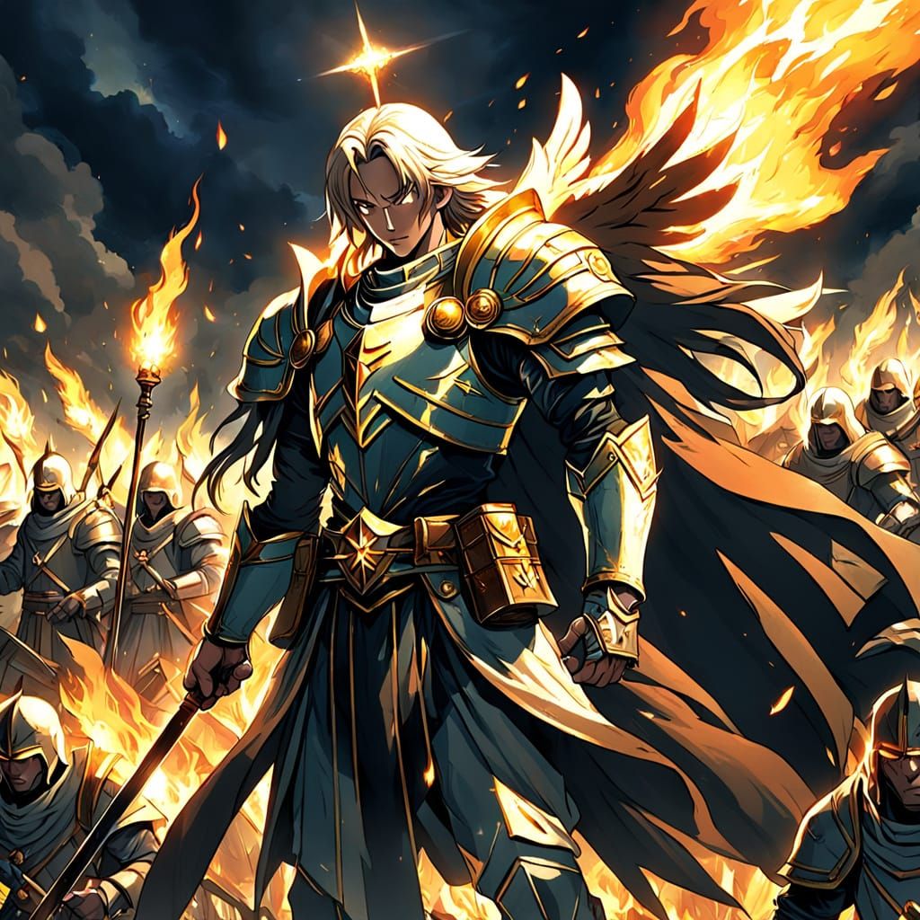 Divine Army Burns Darkness with Holy Light
