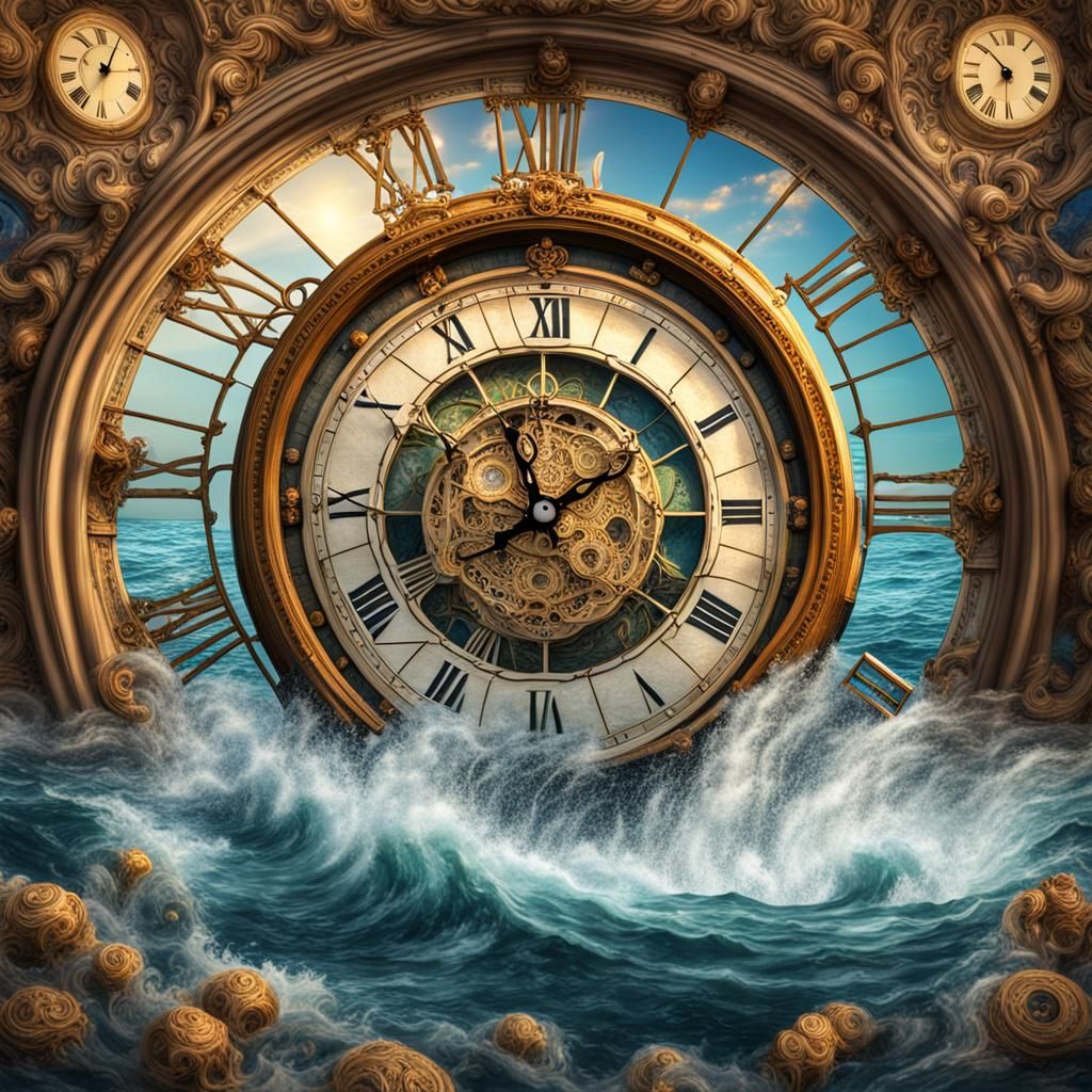 Ocean Whirlpool with Elaborate Clock