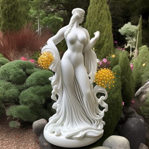 Monochrome Marble Venus Statue in Surreal Style