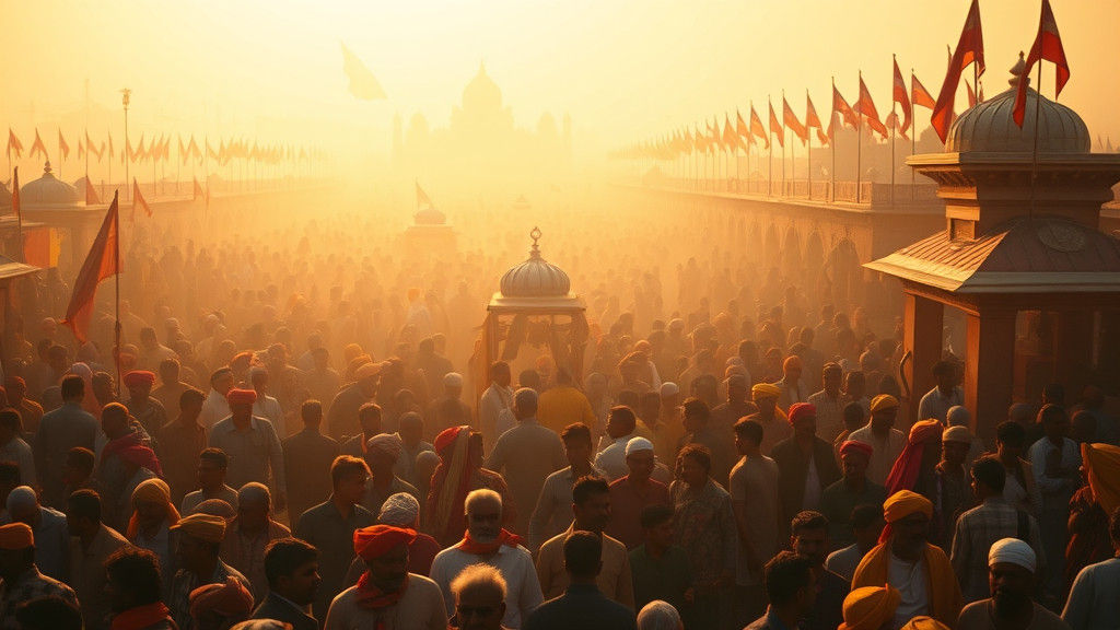 Majestic Kumbh Mela Festival in Golden Light
