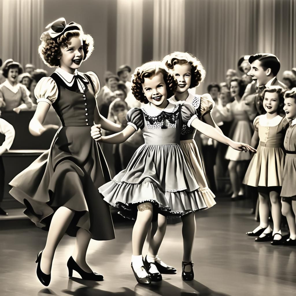 Classic Hollywood Dancers in Bright Colorful Tinseltown