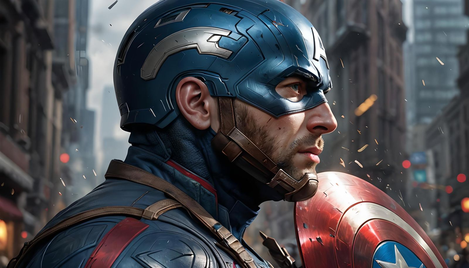 Captain America Portrait in Dynamic Lighting
